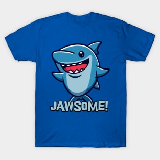 Jawsome! Kawaii Shark Cartoon T-Shirt